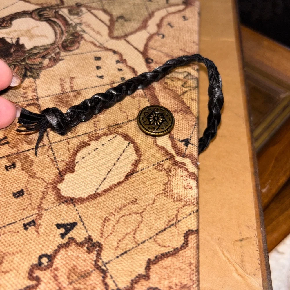 Vintage Map Design Journal photo album leather bind an strap
